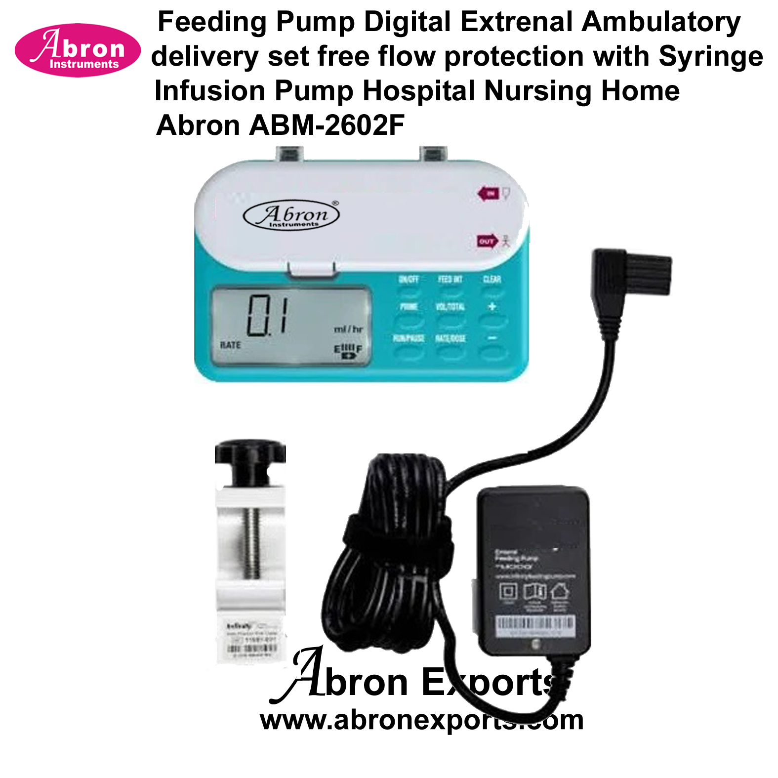 Feeding Pump Digital Extrenal Ambulatory delivery set free flow protection with Syringe Infusion Pump Hospital Nursing Home Abron ABM-2602F 